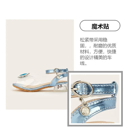 New Children's Shoes Crystal High Heels Girls' Baby Rhinestone Princess Shoes Fashion Transparent Kid's Sandals
