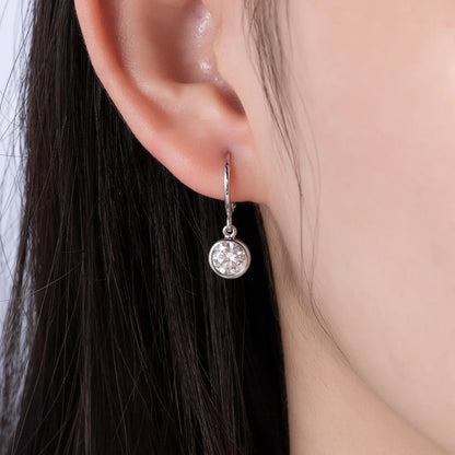 Moissanite Hoop Women's Earrings Huggies  925 Sterling Silver 2cttw Lab Created Diamond Drop Earrings Jewelry Wholesale