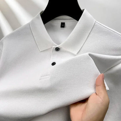 100% Cotton Polo Shirt, Four Seasons Universal  Leisure Long Sleeve, Breathable Lapels T-shirt, Perfect for Golf Sports Durable