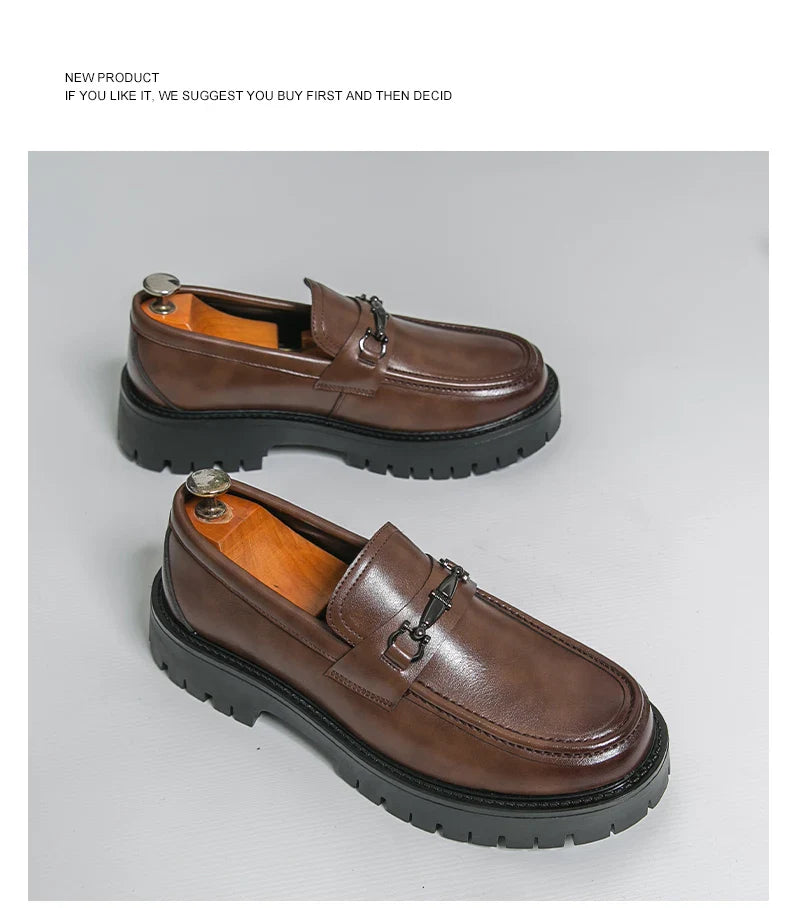Trend Platform Casual Business Leather Shoes Men Formal Office Social Leather Loafers Male Derby Shoes Men's Dress Shoes