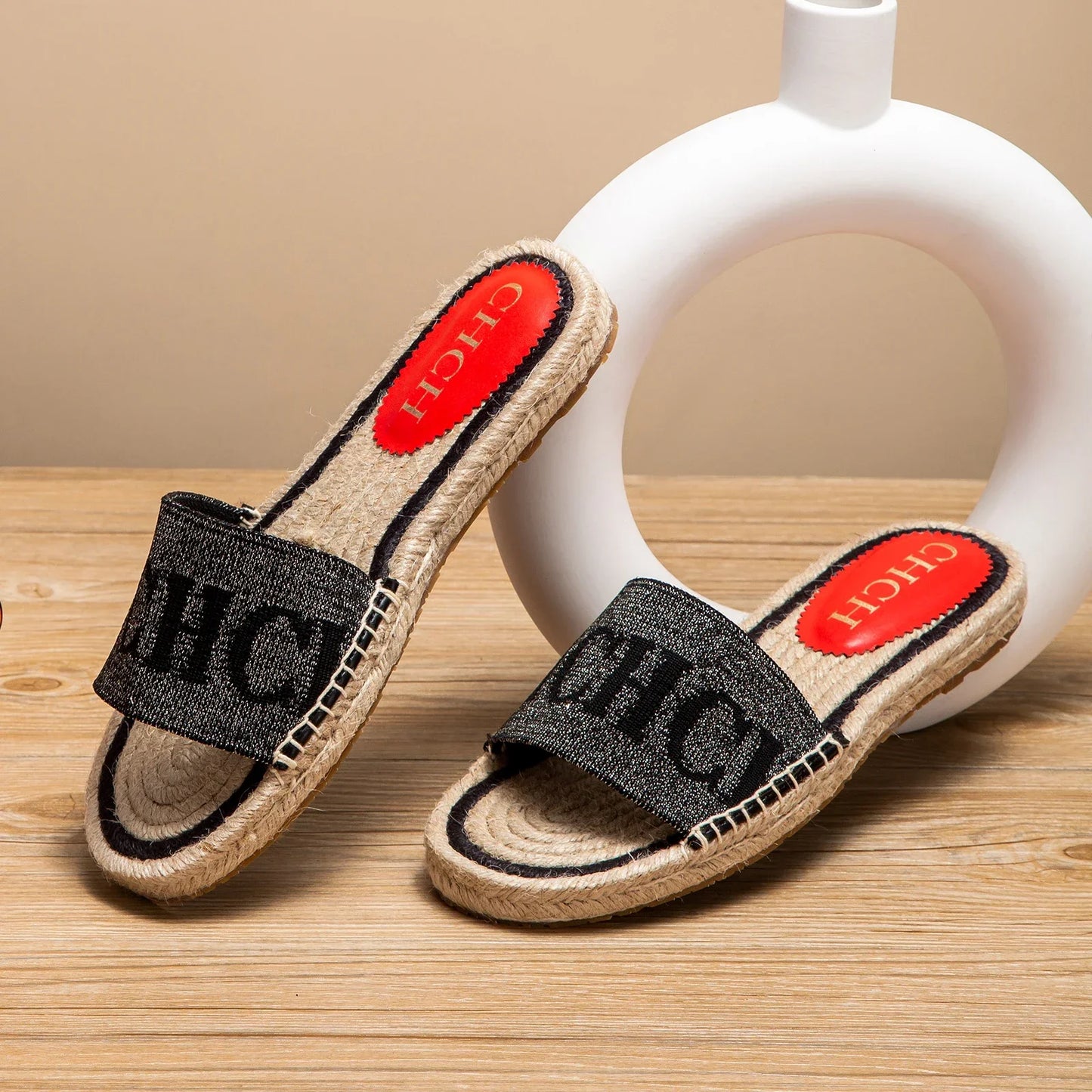 Slippers Women's  Simple and Comfortable Handmade Hemp Bottom Sandals Beach shoes