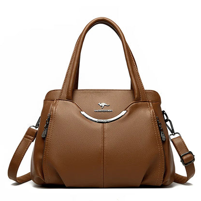 2024 New Multi Pocket Women's Handbag High Quality Soft Leather Female Shoulder Bag Luxury Designer Girl Tote Bolsas Sac A Main