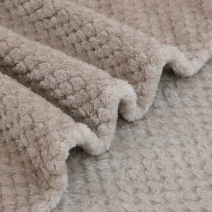 Fluffy Coral Velvet Blanket Flannel Plush Comfortable Thickened and Warm Soft Sofa Throw Blanket for Air-Conditioned Room Luxury