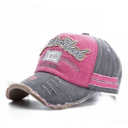 2025 High Quality Washed cowboy letters Cotton Cap For Men Women Adjustable Autdoor Sun protection hat Rock Shark Baseball Caps
