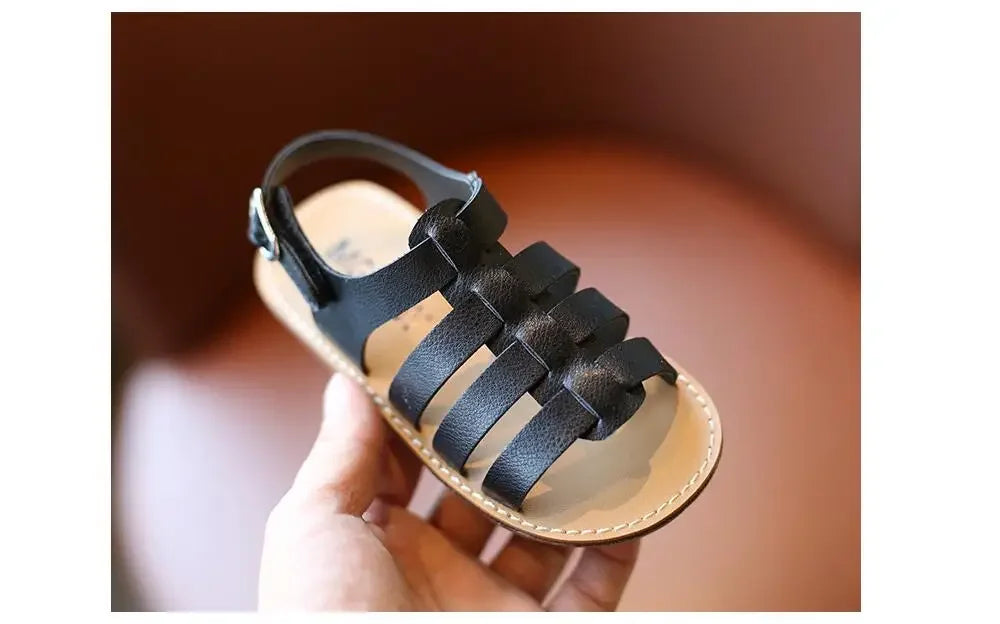 1-6 Years Children Summer Outdoor Beach Shoes Girls Princess Knitted Open Toed Sandals Gold, Silver, Black