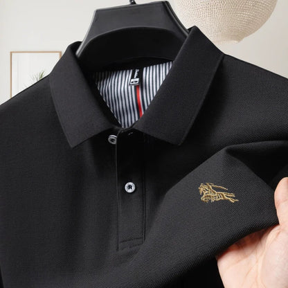 100% pure cotton luxury brand short sleeve men's polo shirt summer fashion letter embroidery design golf top breathable T-shirt