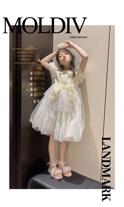 Girls Summer Sandals Soft Bottom Toe-Open Cute Princess Shoes Middle Large Children Little Girls Student Beach Shoes