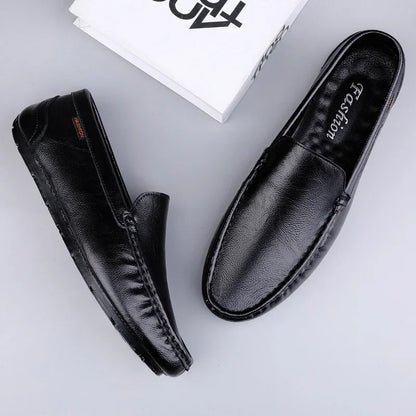 Genuine Leather Men Casual Shoes Luxury Brand Mens Loafers Lightweight Breathable Slip on Italian Driving Shoes Moccasins