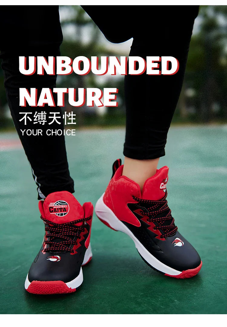 Fashion Brand Basketball Shoes Boy Kid Trainers Non-slip Children's Sports Shoes Outdoor Leather Basketball Sneakers Kids Girls