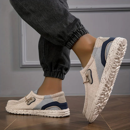 Men's Canvas Shoes Loafers Soft Comfortable Breathable Men's Casual Shoes Sneakers Vulcanized Shoes Flat Shoes Men Walking Shoes