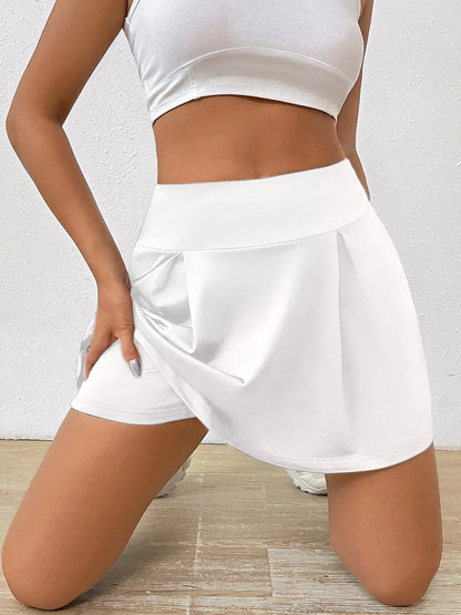 Women's High Waist Pleated Sports Skirt Quick Dry Anti-Exposure with Safety Pants Slim Fit 4-Way Stretch Breathable for Tennis