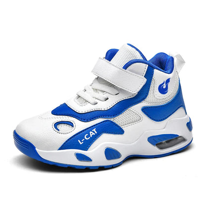 Children's High-top Basketball Shoes Anti-slip Basketball Combat Boots Boys Girls Outdoor Cushioned Sneakers Ankle Support Shoes