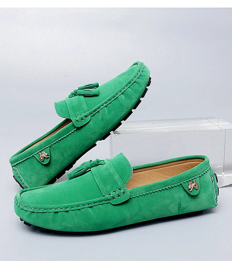 2025 New Beanie Shoes Men's Tassel Frosted Soft Sole Korean Style Easiest for Match Fashion Casual Shoes British Lazy Driving Trbottomy Shoes