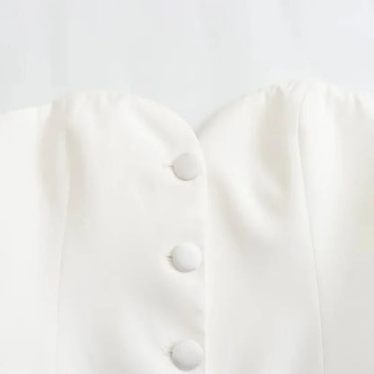Top Women's 2024 Summer Tanks&Camis Elegant Tube Top Ladies Fashion Casual White Black Sleeveless Backless Corset Tops