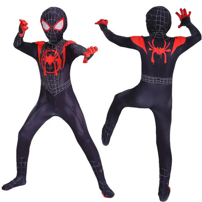 Anime Superhero  Costume Miles Morales Cosplay Zentai Bodysuit  Halloween Costumes Kids Superhero Costumes Movie Characters