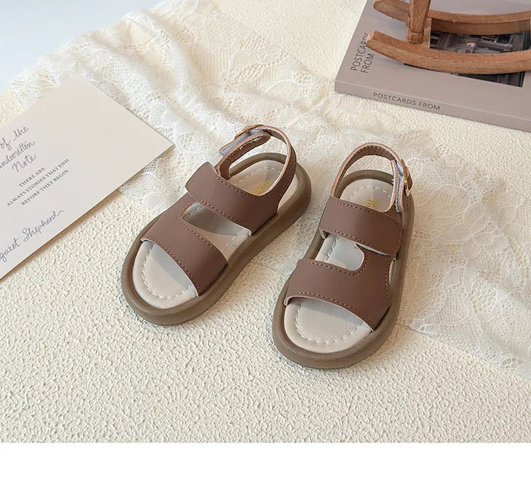 2026 Children Casual Beach Shoes for Girls Boys Summer New Fashion Korean Style Soft Sole Anti-slippery Versatile Roman Sandals