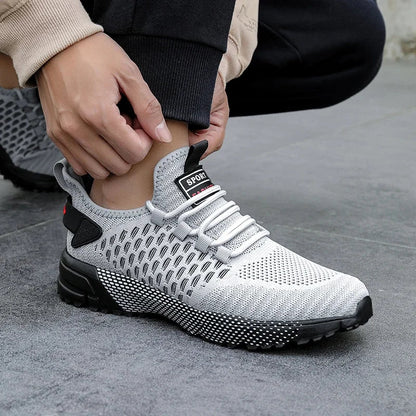 Men's Mesh Shoes Unique Grid Trend Design Breathable Comfortable Running Shoes Summer New Track  Field Basketball Sports Shoes