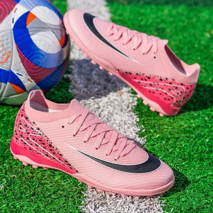 New Men Football Boots Professional Boys Soccer Shoes Ankle Sports Shoes Non-Slip TF/FG Match Sneakers Unisex Comfortable