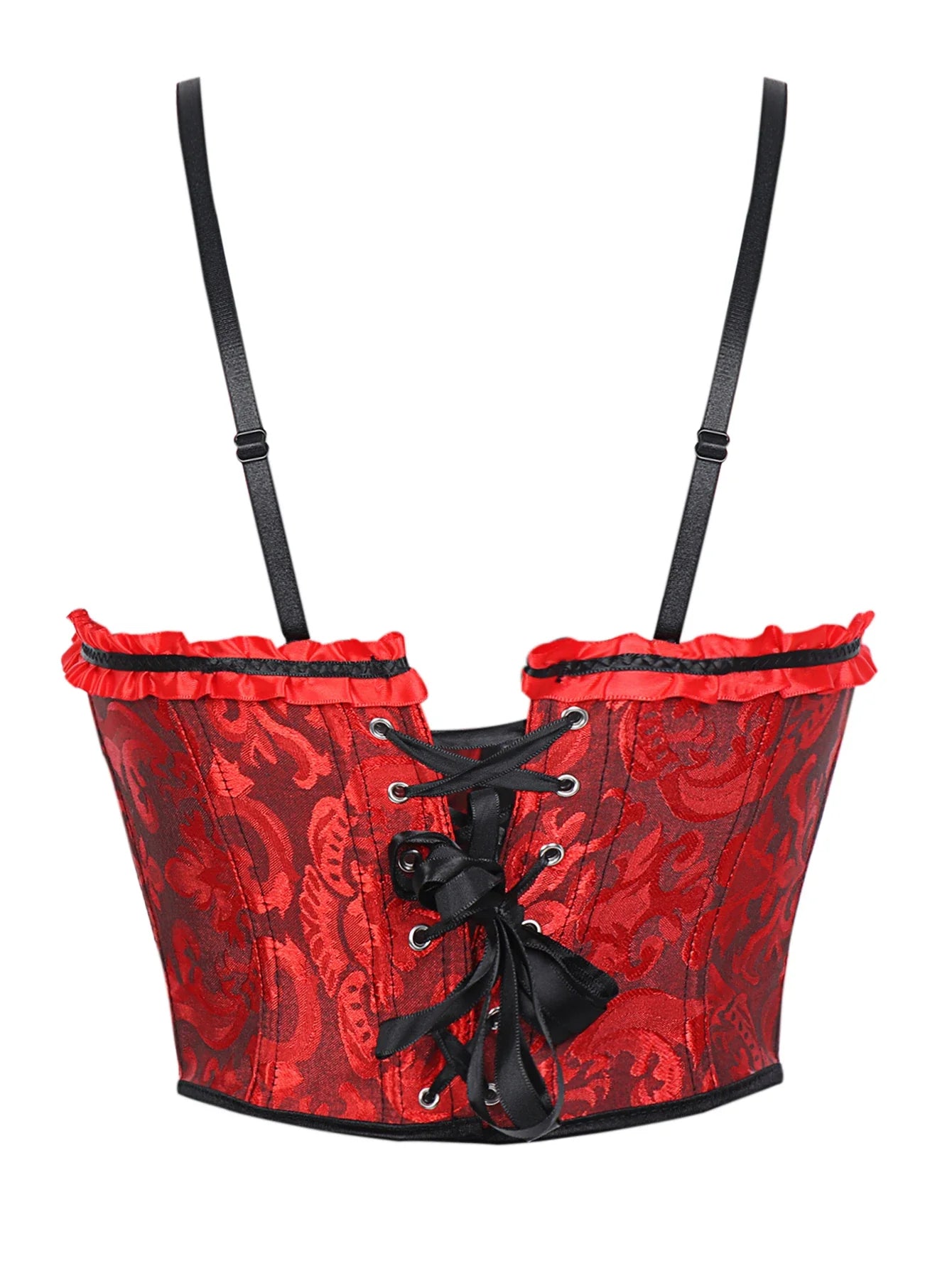 Double halter lace-trimmed corset for ladies a court shaping top