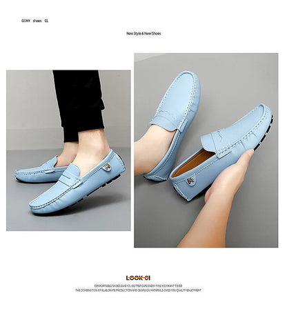 2025 New Handmade Beanie Shoes Men's Soft Sole Lazy Korean Style Trbottomy Easiest for Match Casual Slip-On Driving