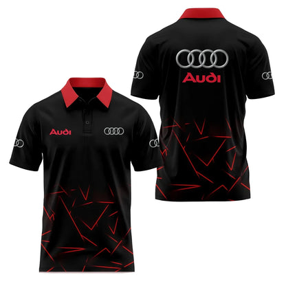 Short-Sleeved Polo Shirt 3D Printed 4S Fast Dry Sport Collar T-Shirt for Store Staff Fashionable