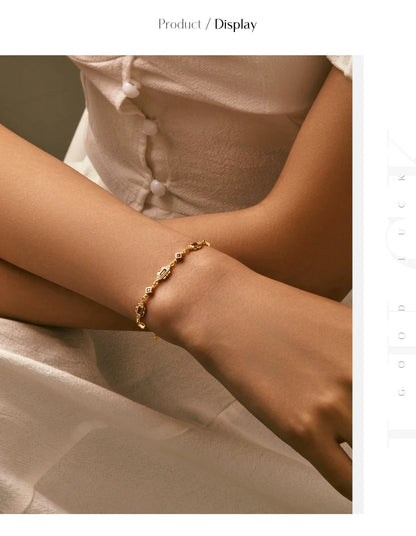 925 Sterling Silver Exquisite Retro Crown CZ Bracelets Gold Color Adjustable Link Chain Bracelets For Women Jewelry