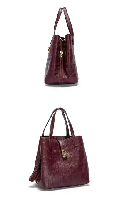 Large Capacity Handbag Luxury Brand Temperament Letter Print with Lock Design 2025 Trendy Women's Crossbody Bag