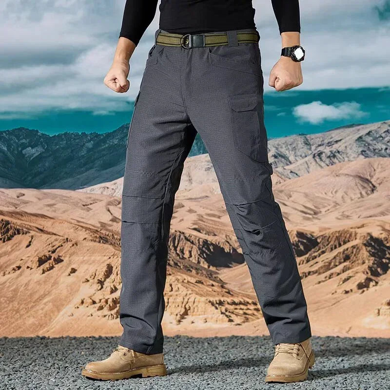 Men Casual Cargo Pants 2025 New Male Summer Tactical Wear Resist Quick Dry Outdoor Trousers Multi Pockets Hike Work Trousers