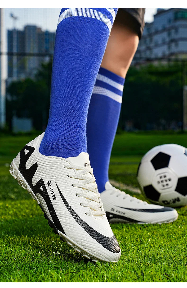 Professional FG/TF Soccer Cleats Men Football Boots Long Spike Grass Match Breathable Lightweight Comfortable Training Sneakers