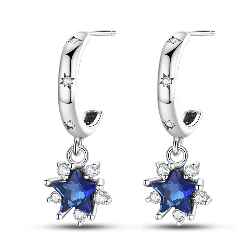 925 Silver Charms Plata De Ley 925 Jewelry Women Fashion Cute Tiny Clear Crystal CZ Stud Earrings Star Starfish Dolphin Earrings