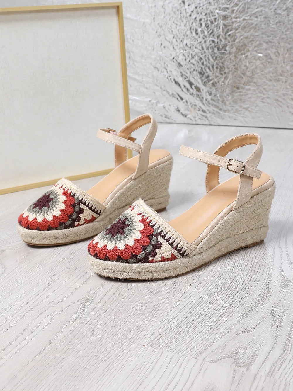 Women's Knitted Wedge Heel Sandals