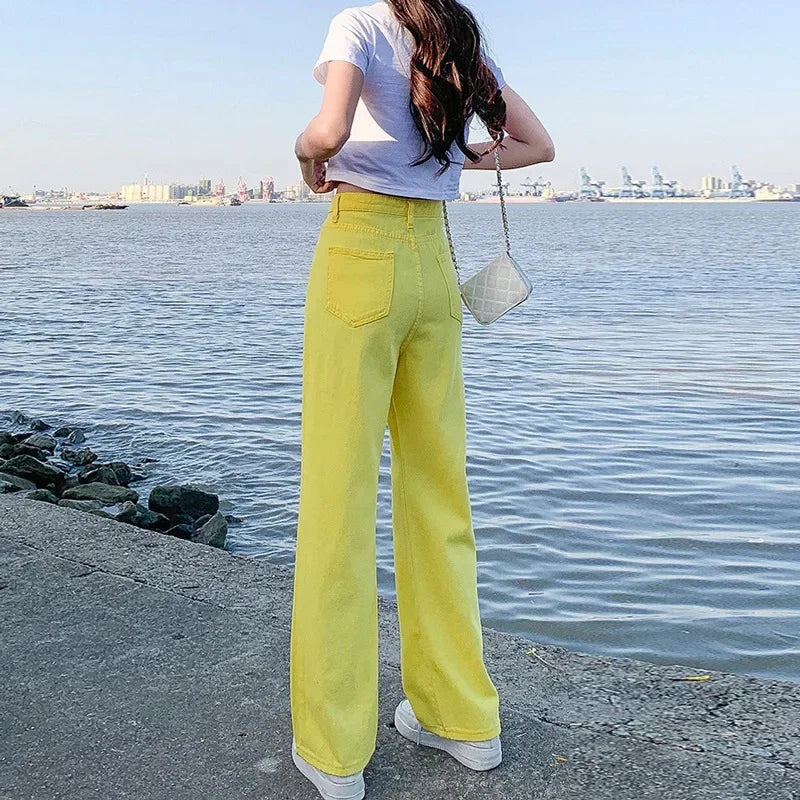 High Waist Women's Jeans Draping Slimming Long Pants