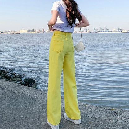 High Waist Women's Jeans Draping Slimming Long Pants