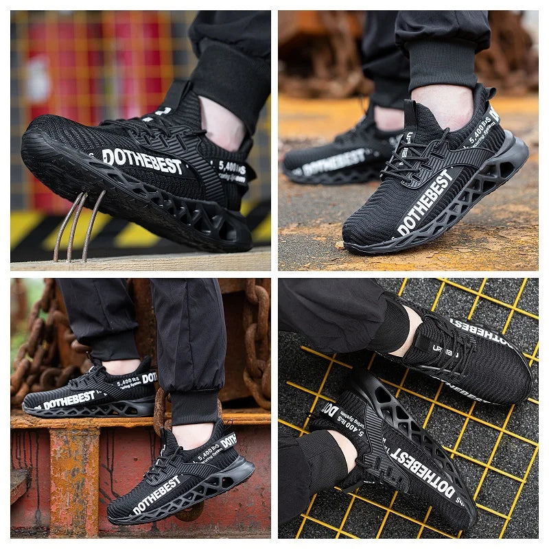 Steel Toe Protective Safety Shoes for Men Lightweight Work Sneakers Anti-puncture Work Shoes Coustruction Safety Work Boots