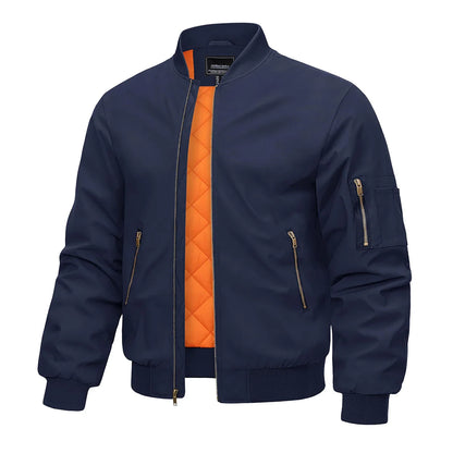 Bomber Jacket Men Warm Zip Up Winter Padded Coat Casual Baseball Jackets Pilot Windbreaker Varsity Jackets