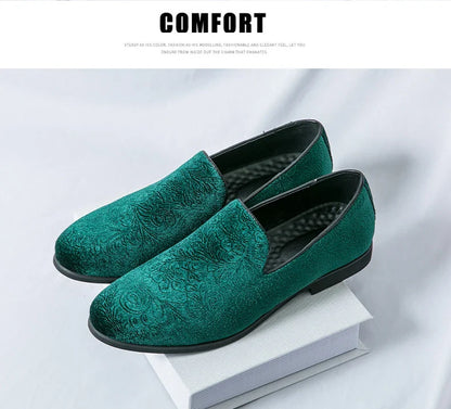 New British style men's hair stylist pattern suede lazy man slip-on bean loafers 46 plus-size pointed leather shoes
