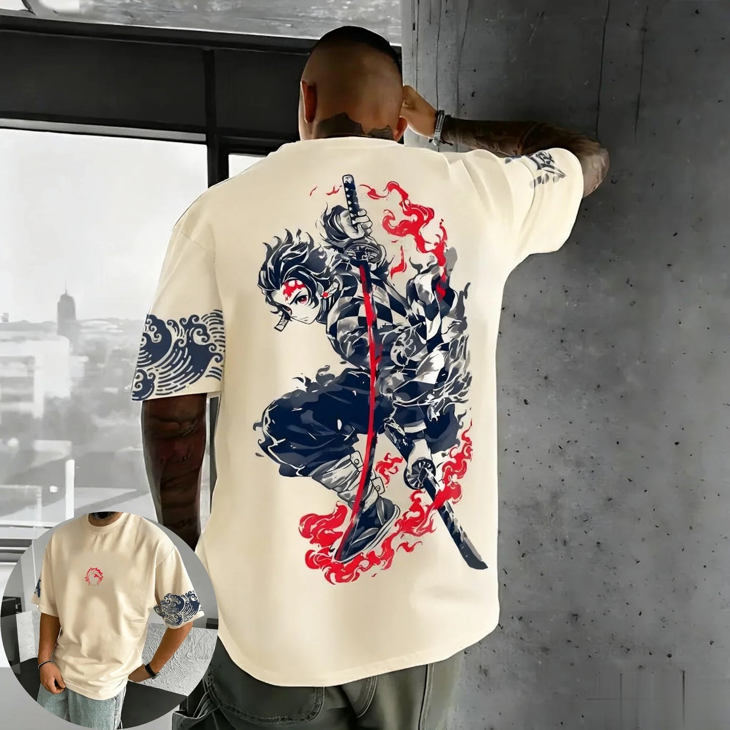 Camiseta Demon Slayer Anime Manga Curta Masculina Feminina Algodão Streetwear Casual Tops Verão Oversized Fashion Y2k Unissex