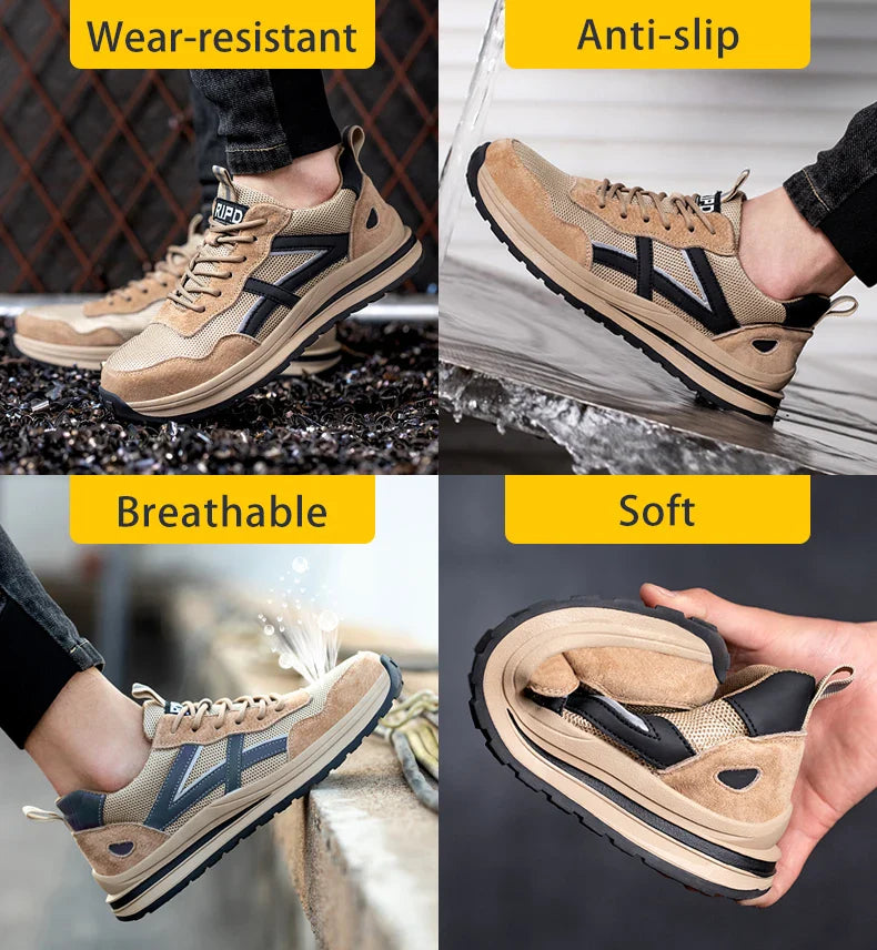 Safety Work Shoes Steel Head Anti-smash Construction Shoes Indestructible Non-slip Sneakers Breathable Footwear