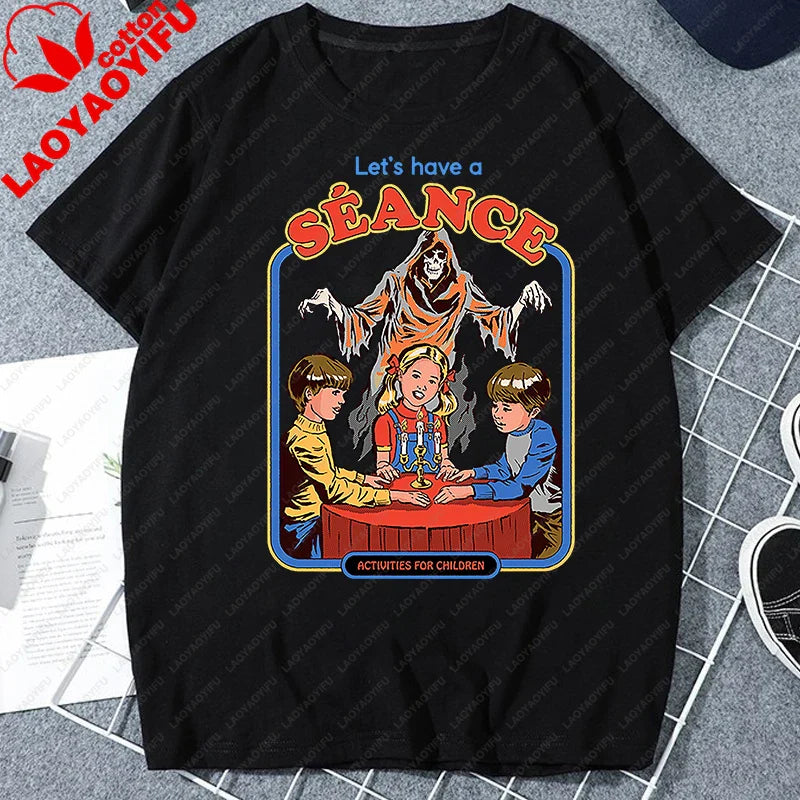 Let's Sacrifice Toby Horror Satanist Graphic Tops Unique Creative Cartoon Streetwear Unisex Scary Short-sleev Tee Ropa Hombre