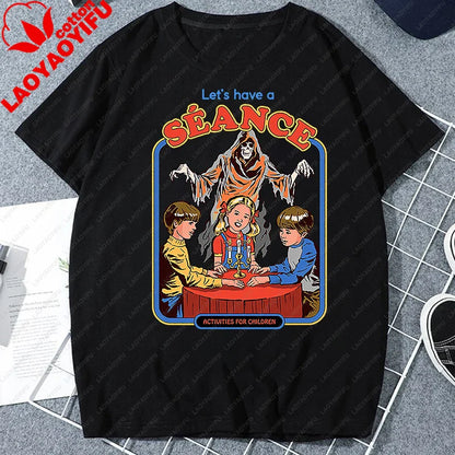 Let's Sacrifice Toby Horror Satanist Graphic Tops Unique Creative Cartoon Streetwear Unisex Scary Short-sleev Tee Ropa Hombre