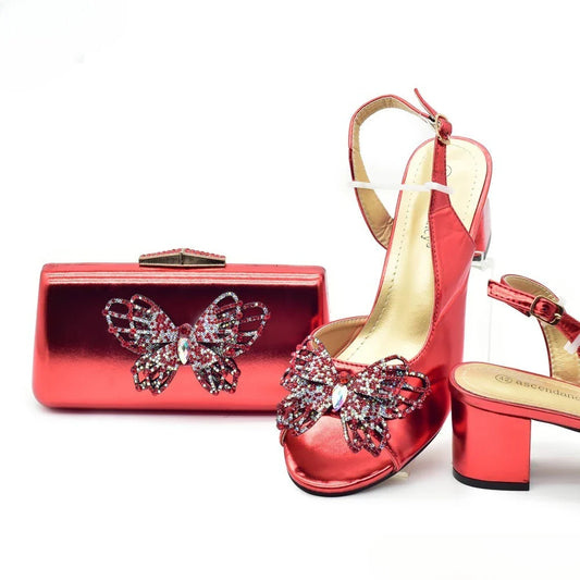 Matching Shoes and Bag Set for Party Wedding Shoes Bride Italian Shoe and Bag Set for Party In Women Luxury Shoes Women Designer