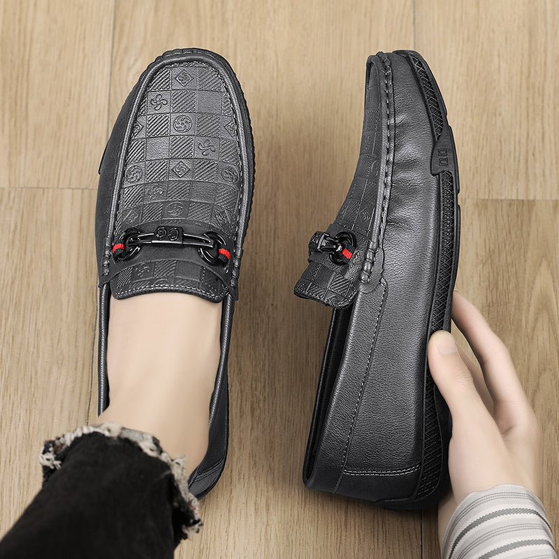 Fashion Leather Men Casual Shoes Slip on Formal Loafers Luxury Brand Comfortable Men Italian Soft Male Driving Shoes