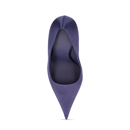 Brand Fashion Show Silvery 9cm High Heel Spring Autumn New Irregular Heels Black Red Pointed Sexy Women's Single Shoes Size 43