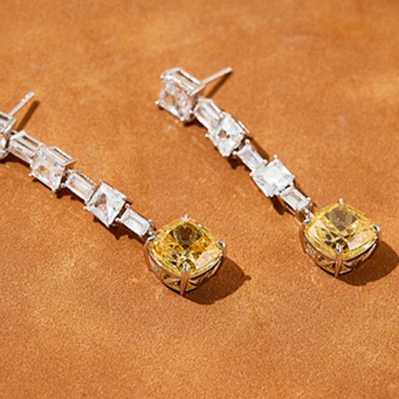 Joias de prata de lei 925 puras para mulheres Grande conjunto de joias de casamento com pedras preciosas brincos de alta qualidade colar joias finas para festa
