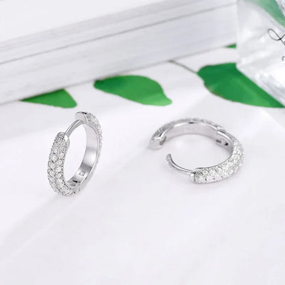Full Moissanite Diamond Earrings 925 Sterling Silver with Gold Plated Wedding Engagement Party Fine Jewelry for Women