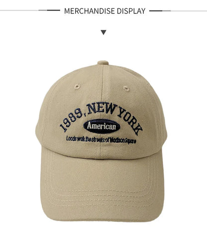 Korean Retro Baseball Hat Women's Autumn Winter Versatile Ins Street Letter Embroidered Caps Summer Couple Men