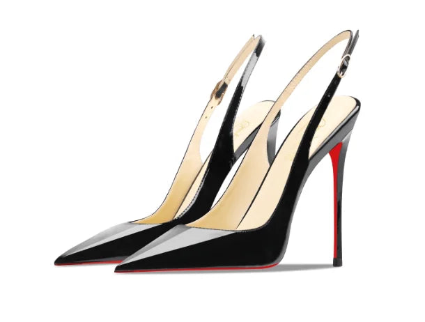 Matte black sandals, women's new style, slim heel, shallow mouth, versatile, toe cap, back strap, work high heels