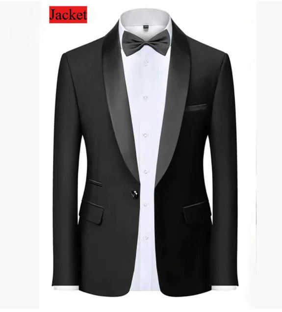 Formal Suit Set Coat Vest Trousers Business Groom Wedding Dress Blazer Pants suit men trajes de boda para hombre completos