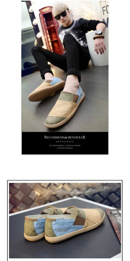 Fisherman's Shoes Fashion Flat Canvas Sneakers Slip On Men's Espadrilles Walking Casual Shoes For Men Loafers Summer