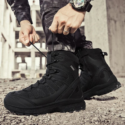Men Tactical Boots Lace Up Brand Ankle Hiking Shoes Desert Work Boot Waterproof Size Plus Unisex Climbing Shoes